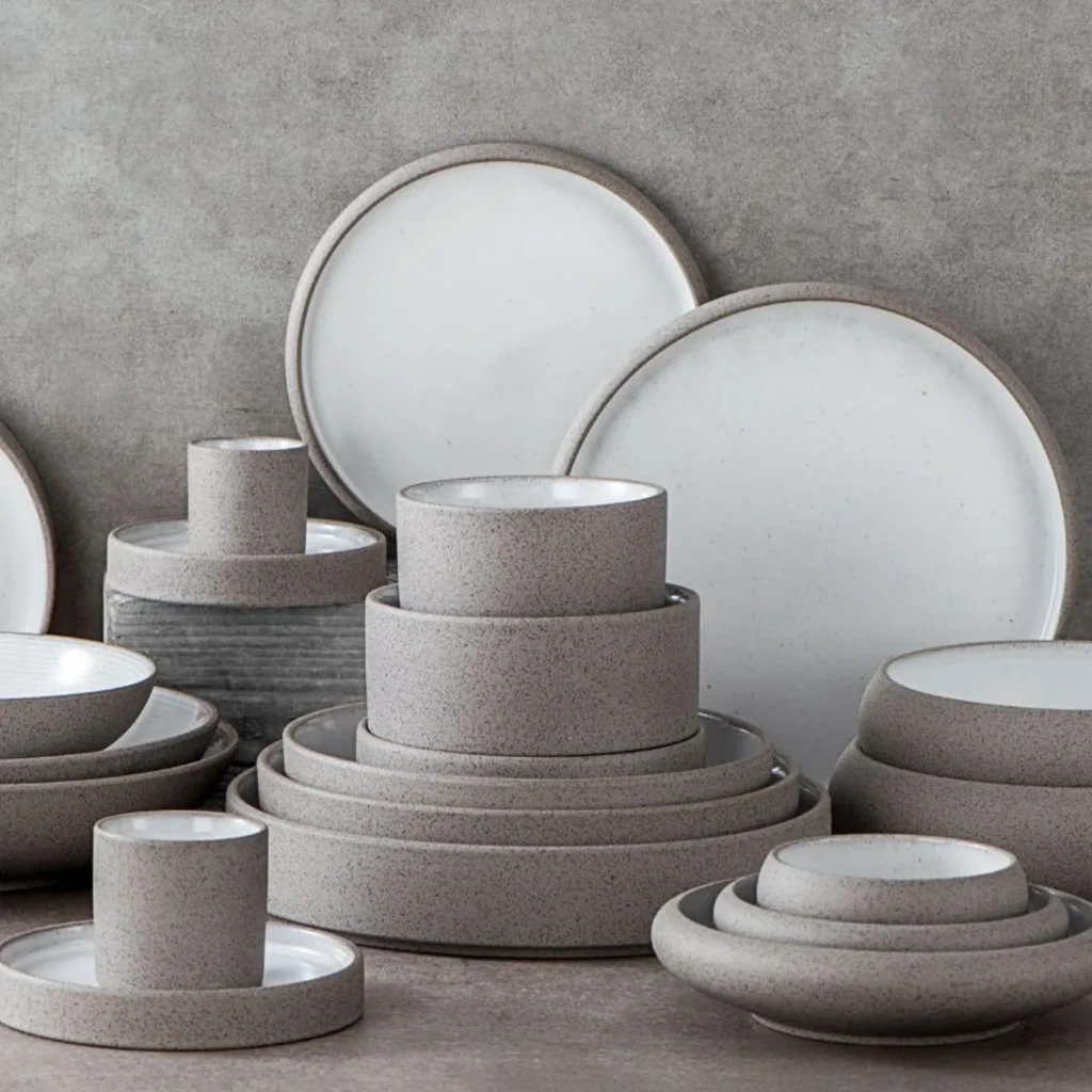 Керамическая посуда серого цвета, керамическая посуда, наборы тарелок, оптовая продажа, классический европейский дизайн, ресторанная посуда для отелей