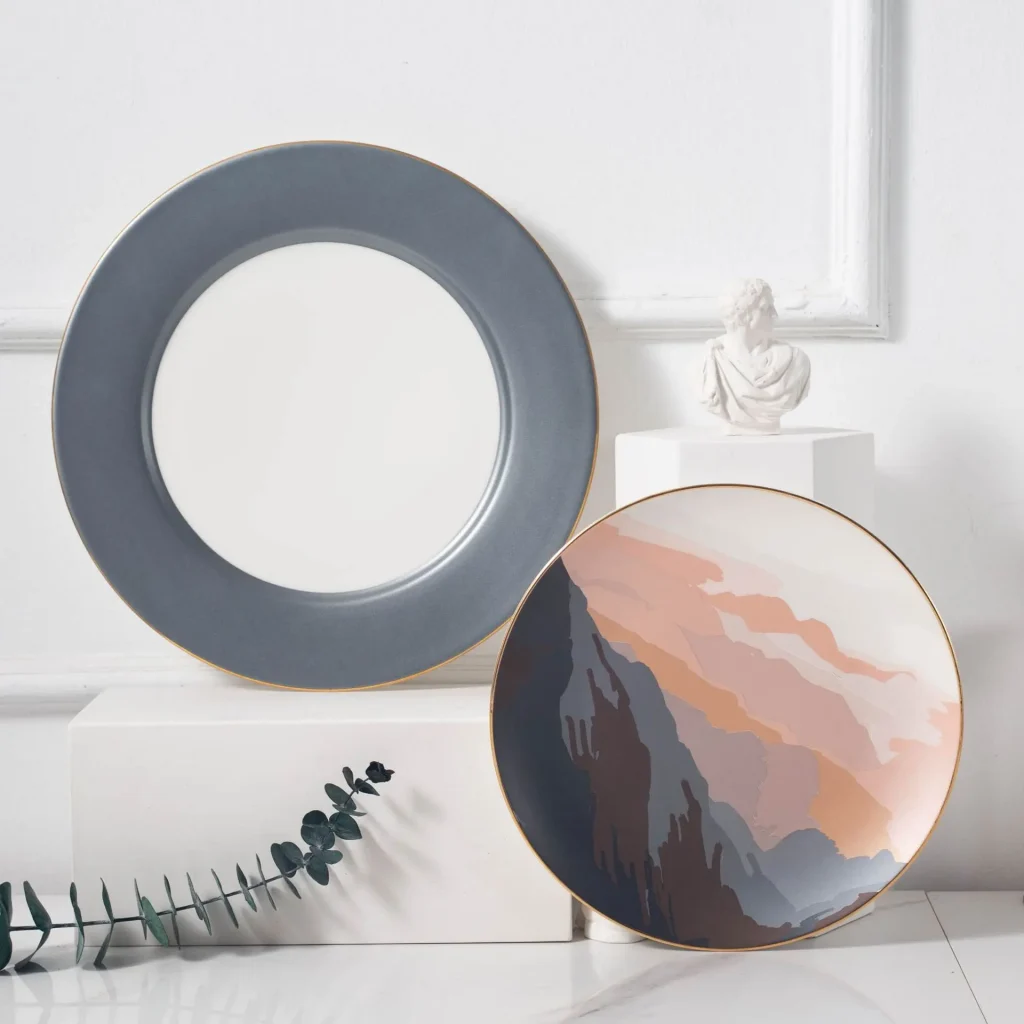 Легкая роскошная костяная керамическая тарелка для ужина, современная матовая под глазурованным фарфором для вечеринок