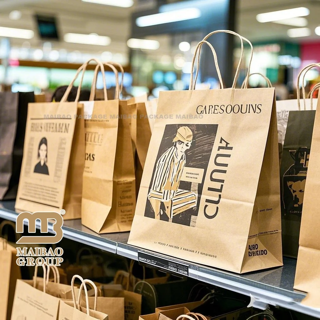 Бумажные пакеты на заказ, оптовая продажа, переработанная одежда, подарочная упаковка для покупок, сумочка, бумажный пакет цвета хаки, бумажные пакеты на заказ для бизнеса