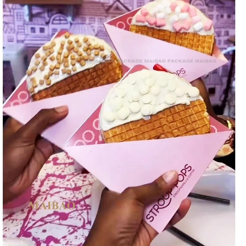Водонепроницаемые и жиронепроницаемые коробки для упаковки пищевых продуктов, чашка для мороженого, медвежонок, пузырьки, вафли, вафли, конусные рукава