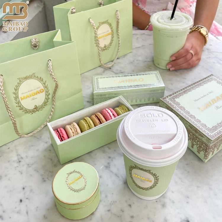 Подарочная коробка для печенья с принтом на заказ, роскошный сервиз для послеобеденного чая, подставка для бумаги, отделение для выноса, упаковка для десерта, коробка для кексов