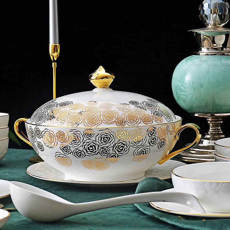 Hot Selling Relief Ceramic Bowl Plate Bone China Tableware Set Restaurant Ceramic Dinner Plate Set