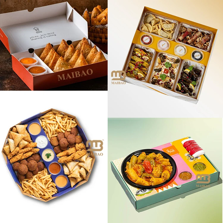 Изготовленный на заказ логотип упаковки еды на вынос Коробка Самосы Экологичная Маленькая Хрустящая Упаковка Самосы Коробки Эмпанада Бумажная Коробка С Окунающим Соусом