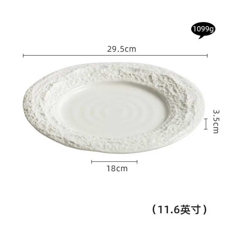 Wholesale Customized Ceramic Plates Sample High-end Ceramic Western Plate White Dinner Plates for Home