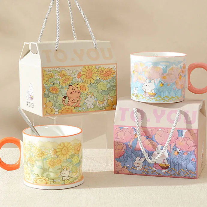 Event Gift Box Set Ceramic Cartoon Mug Festival Gift Ceramic Cup