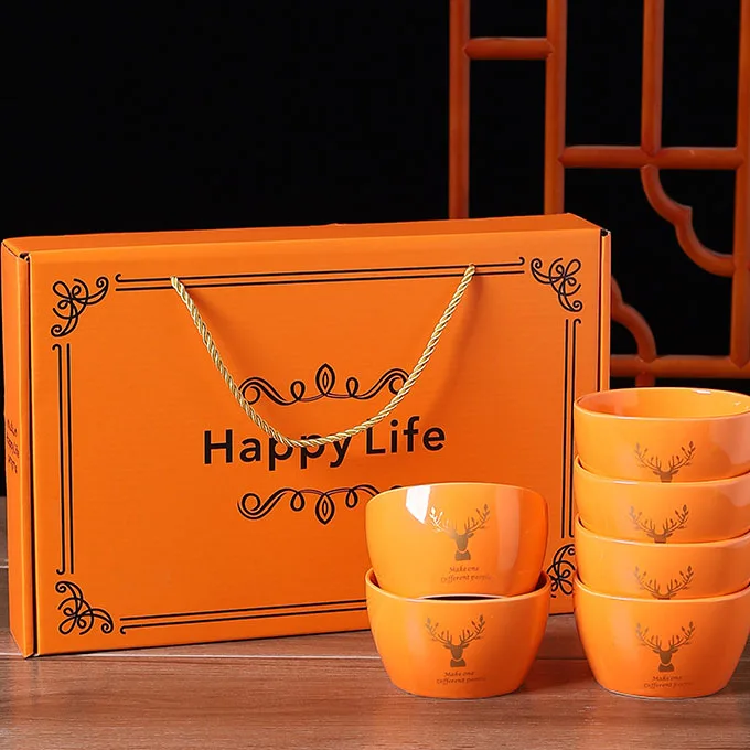Hot Sale Cheap Customization Cheap Business Wedding Gift Single Gift Box Ceramic Bowl Set
