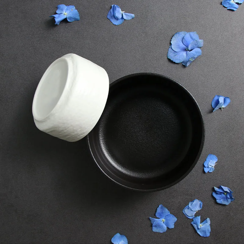 Фарфоровые штабелируемые миски Гуанчжоу Amaon, горячая керамика, матовый камень, черная суповая миска для отеля