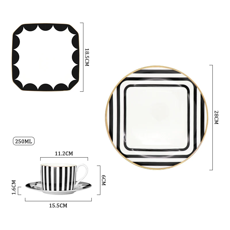 Набор столовой посуды для отеля, столовые сервизы из костяного фарфора, полная столовая посуда, фарфор в скандинавском стиле, столовая посуда из костяного фарфора