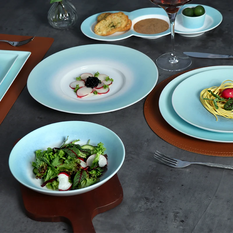Поставка гостиничных скандинавских керамических тарелок, роскошная посуда, тарелки для ресторанов, оптовая продажа тарелок для отелей
