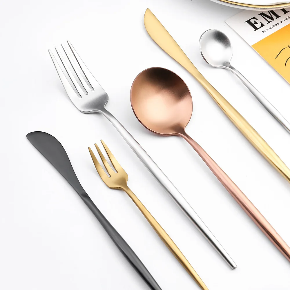 Wholesale Luxury Stainless Steel Cutlery Set Wedding Silverware Flatware Tableware Sustainable Steak Knife Fork Presentations