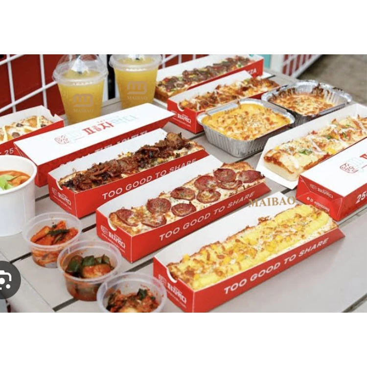 Оптовая продажа, ящик, прямоугольная коробка для пиццы, картонная упаковка для пищевых продуктов, 1 ломтик, коробка для пиццы на заказ, суши, хот-дог, пицца, корейская коробка