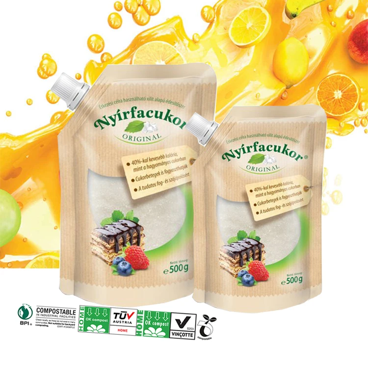 Пользовательский экологически чистый устойчивый жидкий напиток Упаковка. Разлагаемая пакетная сумка Bibodable Brown Kraft Bap