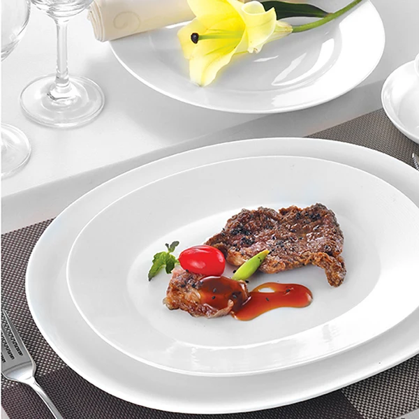 Посуда для ресторана, отеля, керамическая тарелка для супа, свадебный банкет, кейтеринг, высокие белые фарфоровые фуршетные тарелки
