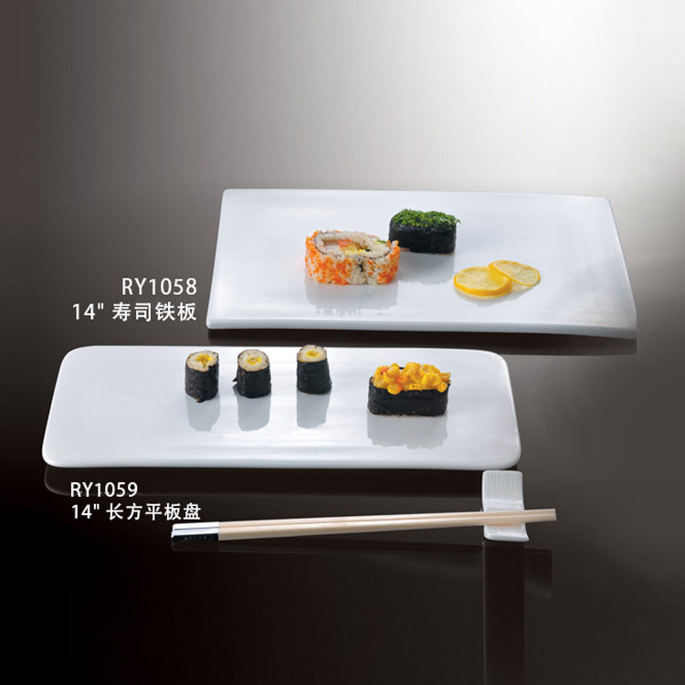 Горячая Распродажа, прямоугольный поднос для мытья в посудомоечной машине, белый фарфоровый набор для суши, тарелки для ресторана