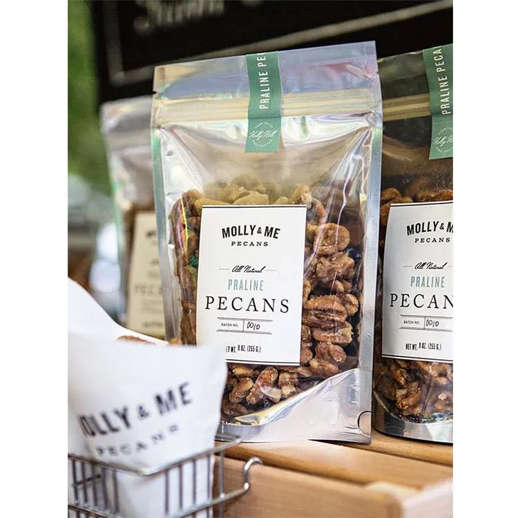 Биоразлагаемый закрывающийся прозрачный пластиковый пакет с прозрачным окном и застежкой-молнией Алюминиевая фольга Упаковка для пищевых продуктов с замком-молнией Мешочки-стойки