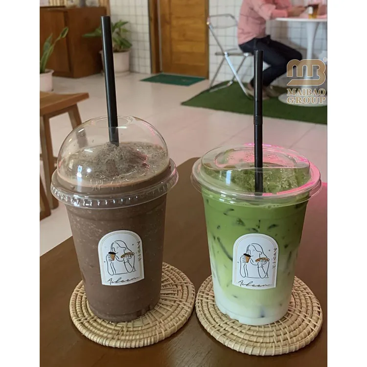 Одноразовая чашка для чая с молоком и кофе для домашних животных, биоразлагаемая на заказ пластиковая чашка для холодных щенков на 10 унций с крышкой, компостируемые прозрачные чашки для питья Pla