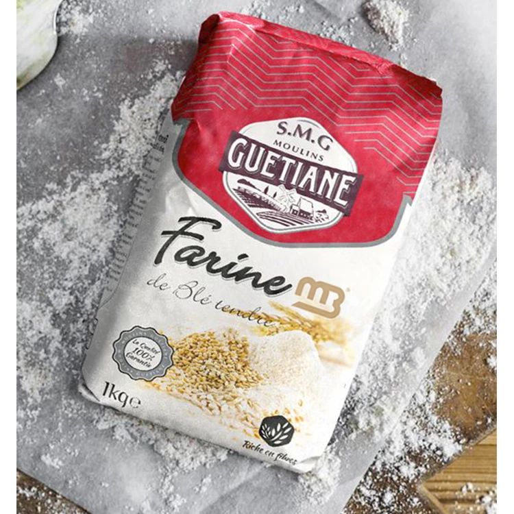 Экологичный биоразлагаемый бумажный мешок 1 кг, 2 кг, 5 кг, 10 кг, с четырьмя боковыми уплотнениями, пищевой порошок, пшеничный порошок, упаковочный мешок для кукурузной муки