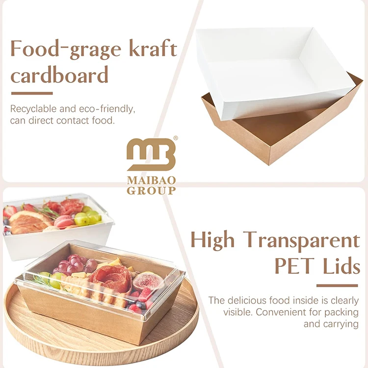 Прямоугольная коробка для упаковки пончиков для суши, одноразовая коробка для сэндвичей, колбасных изделий, контейнер для еды, коробка для выпечки с прозрачной крышкой для торта