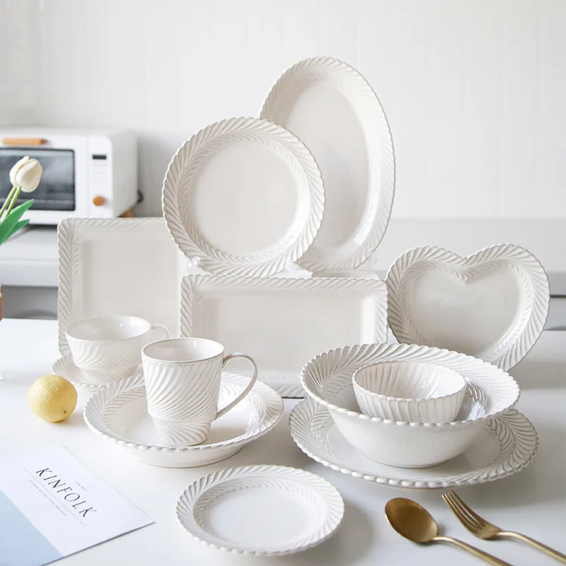 Factory Price China Suppliers Ceramic Porcelain Crockery Dishes Plates Dinnerware Set