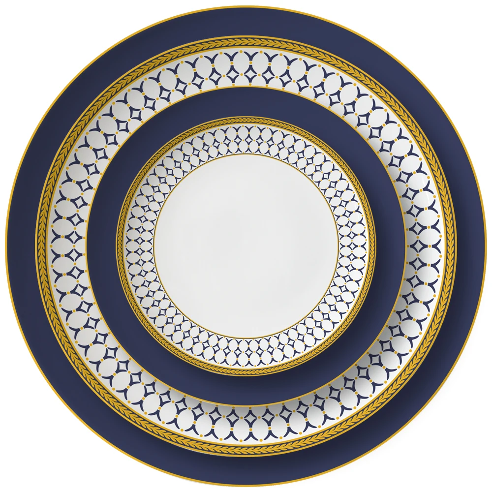 Роскошная фарфоровая посуда, столовая посуда, костяной фарфор, тарелки для салата, индивидуальный принт, десертная тарелка для торта, набор тарелок для послеобеденного чая