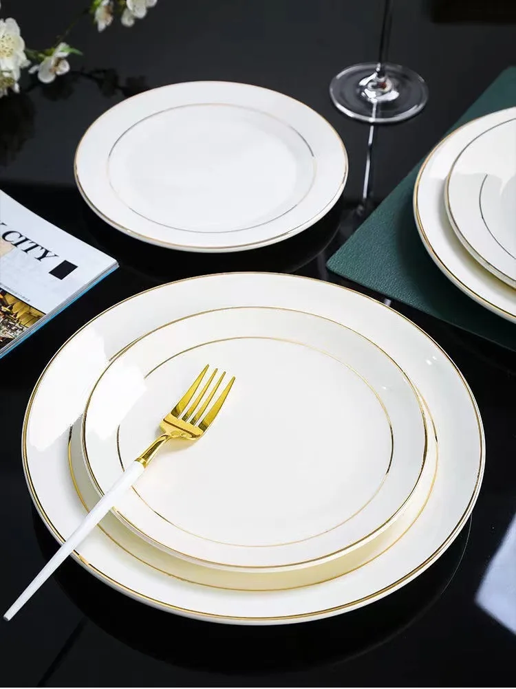 Modern White Porcelain Dinner Plates Microwave-Safe Square Ceramic Dish for Steak Fruits Wedding Cakes-for Household Party Use