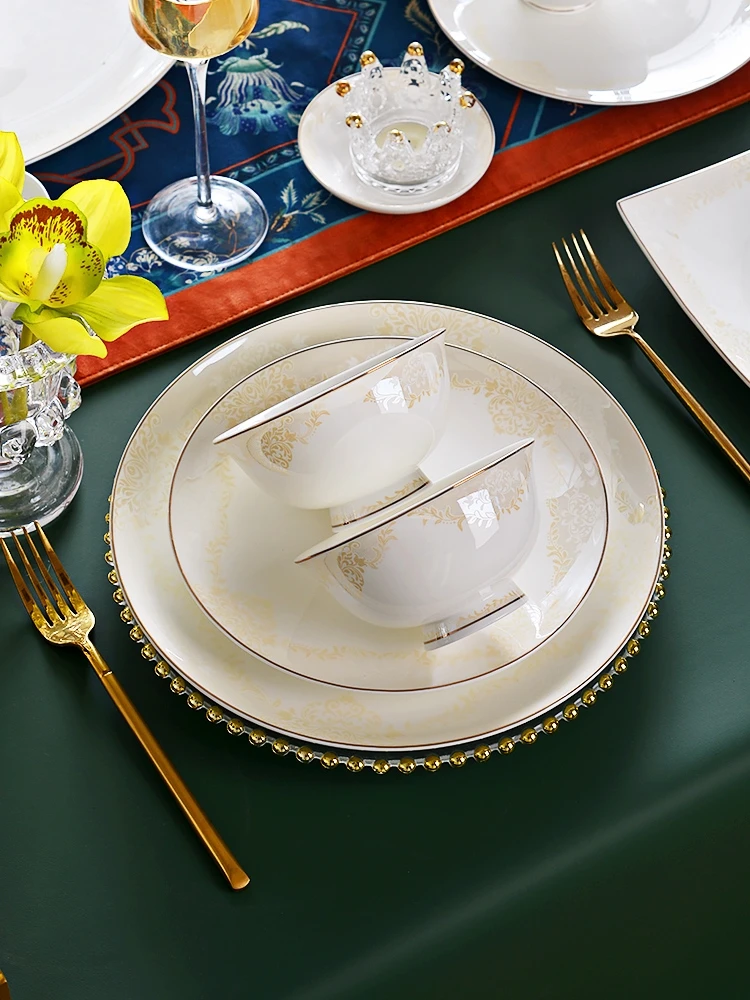 Nordic Style Bowl Hot Sale Wedding Tableware Bone China Porcelain Dinner Plate