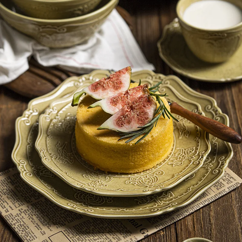 Роскошные кружевные керамические свадебные тарелки неправильной формы, одноразовые экологически чистые наборы посуды для супа, домашнего использования, заполненные рестораны