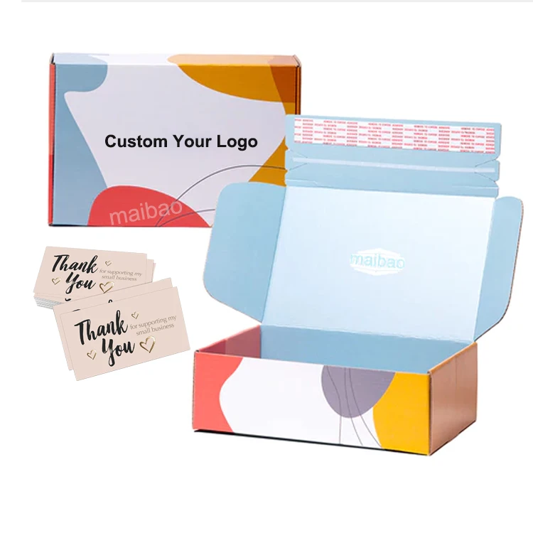 Плоская упаковка с принтом на заказ, упаковочная коробка с отрывной полосой, розовая гофрированная складная почтовая коробка из крафт-бумаги, доставка почтовая коробка