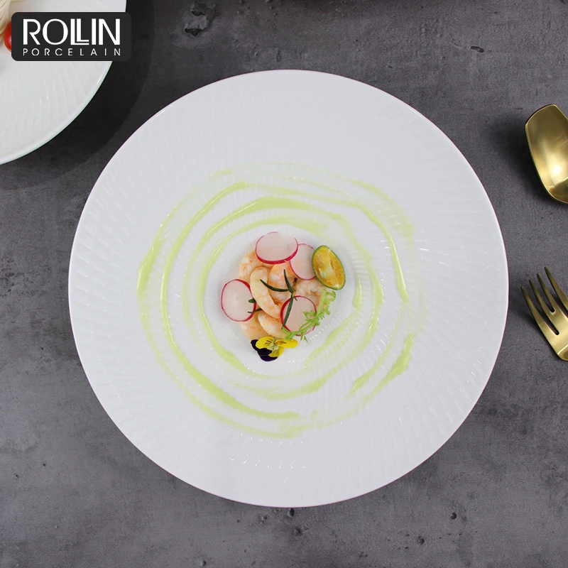 Керамическая тарелка для отеля, ресторана, белые свадебные тарелки в скандинавском стиле, керамические тарелки для ужина, оптовая продажа