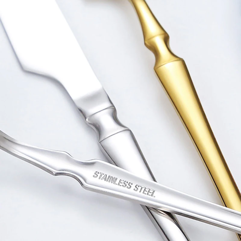 Luxury 4-Piece Set Sustainable Stainless Steel Tableware for Parties for Hotels Western Steak European Main Meal Gold Forks