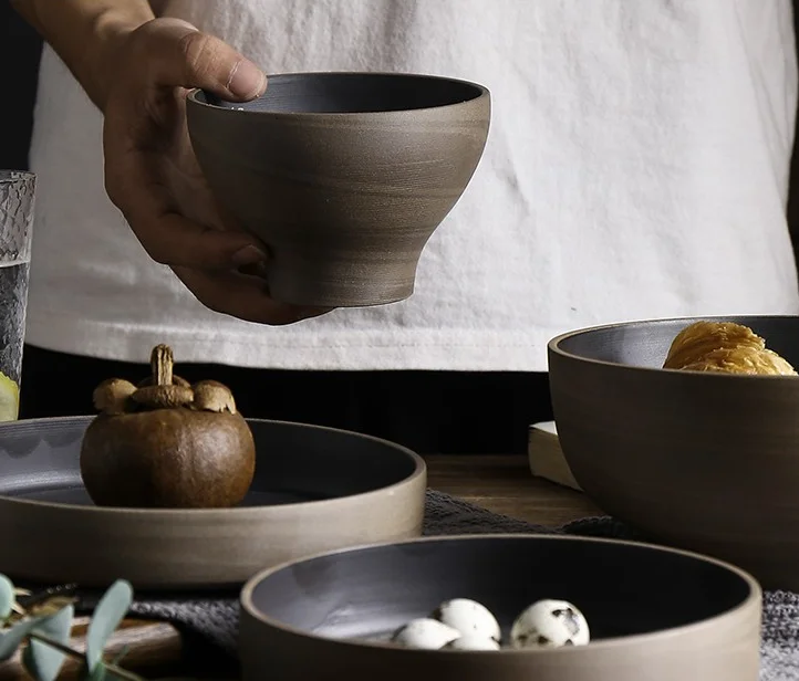 Home Breakfast Office Personal Ceramic Containers Cutlery Lunch Ramen Bowls