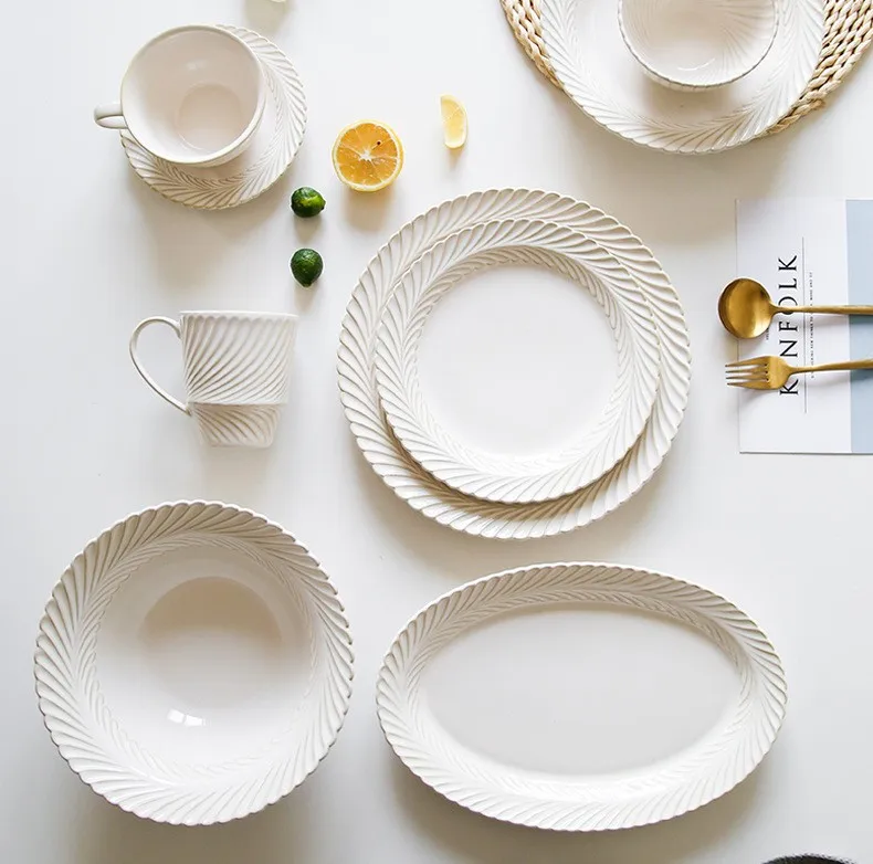 Factory Price China Suppliers Ceramic Porcelain Crockery Dishes Plates Dinnerware Set