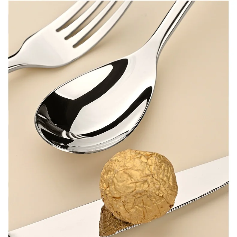 Высококачественный набор серебряных вилок-ложек из нержавеющей стали для ресторанов и особых мероприятий