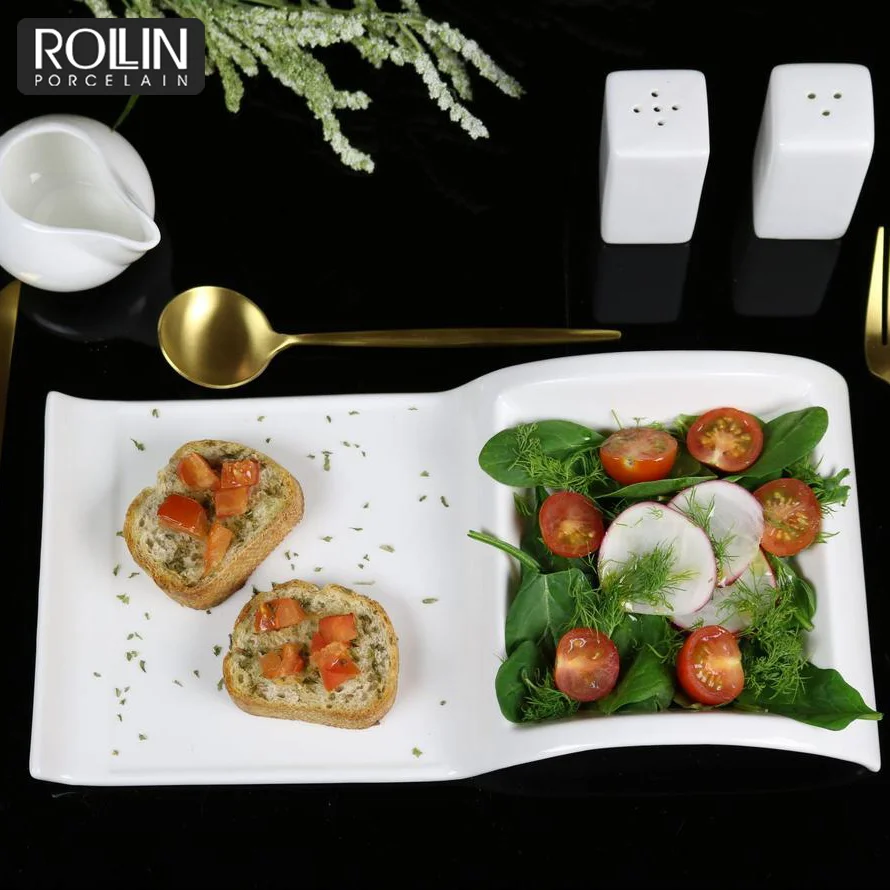 Керамическая посуда для отелей и ресторанов, фарфоровый поднос для сервировки гамбургеров, посуда для свадебного ресторана, поднос для сервировки торта, десерта