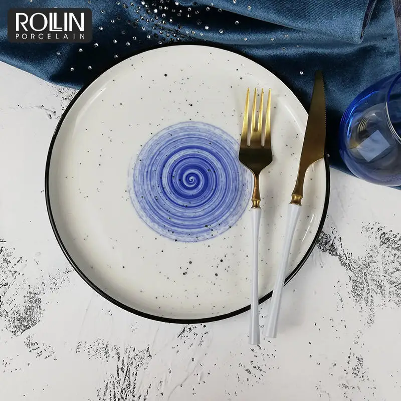 Кухонные тарелки Рождественская посуда Синяя столовая посуда Тарелка Керамическая посуда Производитель Crockey Посуда и тарелки для авиакомпаний