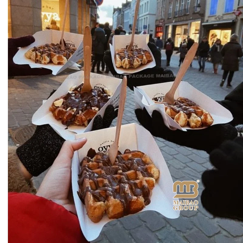 Коробка для вафельной упаковки, картонная бумага, ломтик пирога, коробка для печенья на десерт