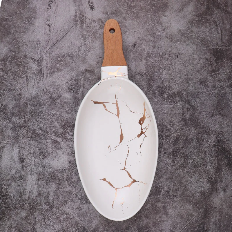 Оптовая продажа керамической тарелки глазурованная посуда керамическая белая и золотая мраморная тарелка для ресторана набор керамической посуды