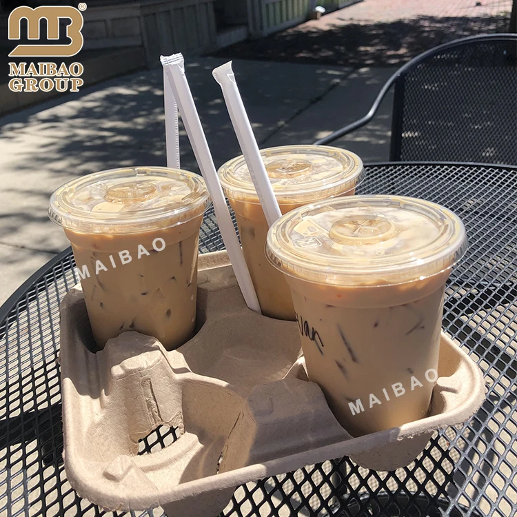 350 мл 16 унций 500 мл 700 мл Биоразлагаемые пузырьковые чашки для чая с логотипом Одноразовые Pp Прозрачные пластиковые чашки для чая с молоком смузи Боба с крышкой