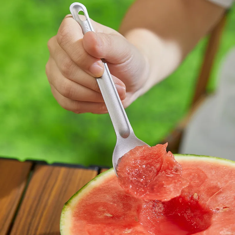 Легкий вес из чистого титана, многофункциональная уличная ложка для кемпинга, вилка, дорожные столовые приборы, вилка с логотипом под заказ