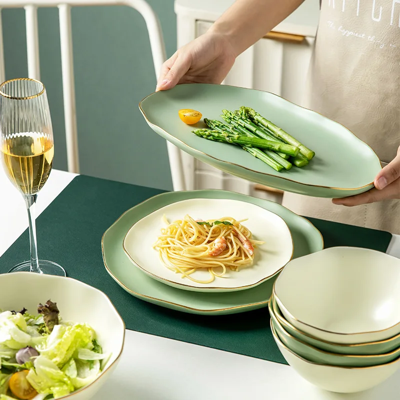 2024 Factory Direct Sale Cheap Europe Style Porcelain Porcelain Flat Serving Dinner Steak Buffet Plate