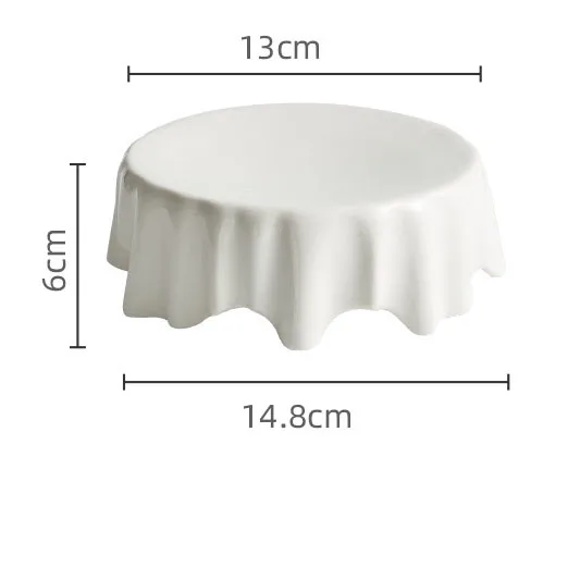 Ceramic Fruit Plate for Party Creative White Snacks Compote Nut Dish with High Foot Sustainable Salad Plates