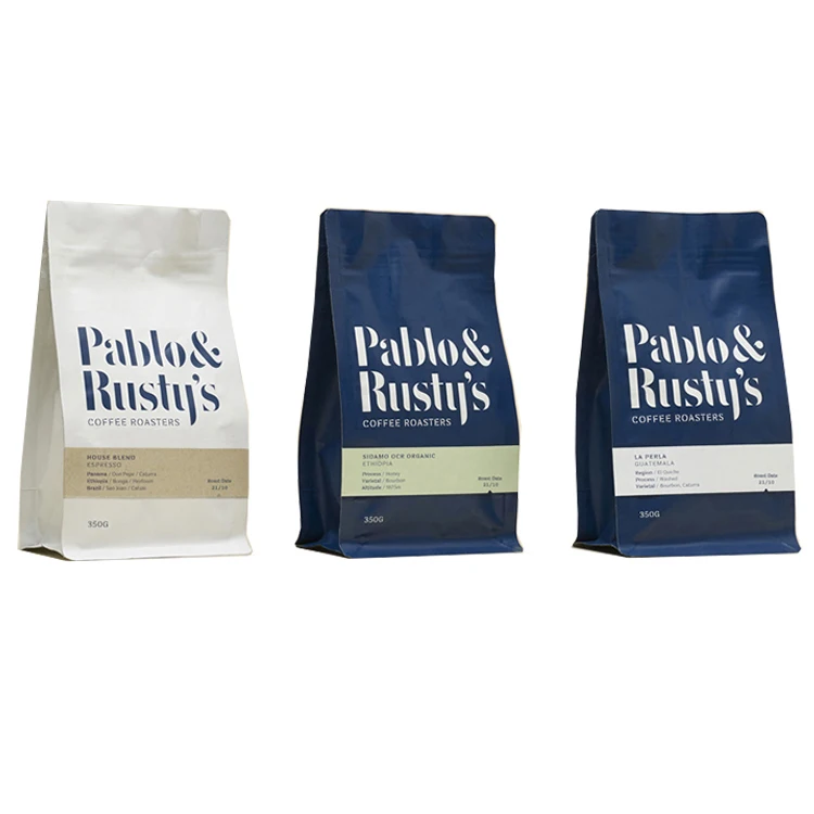 Напечатанный на заказ 250 г 340 г 500 г Pla биоразлагаемый чехол с боковой ластовицей пластиковая упаковка из майларовой фольги кофейный мешок с плоским дном и клапаном