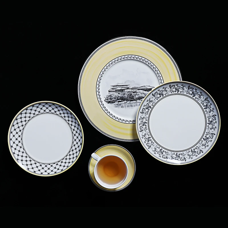 Ресторанная посуда Фарфоровая ресторанная банкетная посуда Изысканная столовая Импортер Фарфоровая посуда