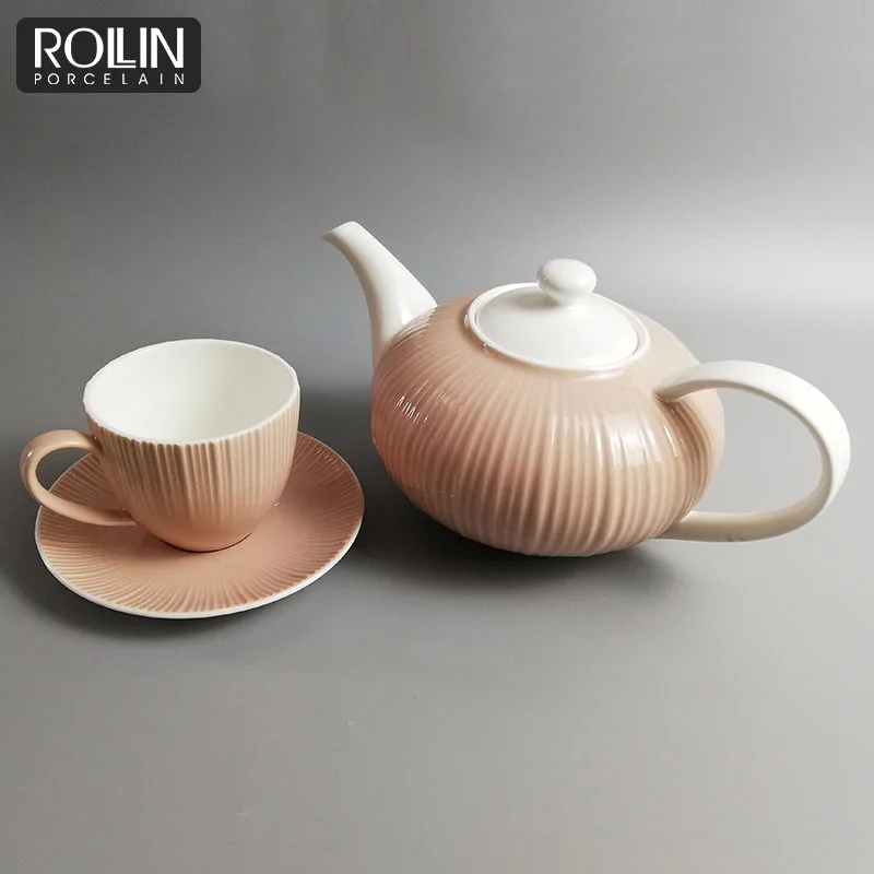 Посуда для отеля Розовая глазурованная столовая посуда из костяного фарфора Роскошная тарелка из костяного фарфора Элегантная нежная посуда для отеля