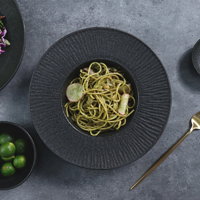 Набор тарелок для горячего горшка, столовая посуда, керамическая посуда, черная керамическая посуда, набор тарелок, обеденный китайский набор посуды для ресторана