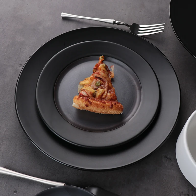 Черный отель, роскошная фарфоровая посуда для вечеринок в скандинавском стиле, набор керамической посуды, керамические обеденные тарелки
