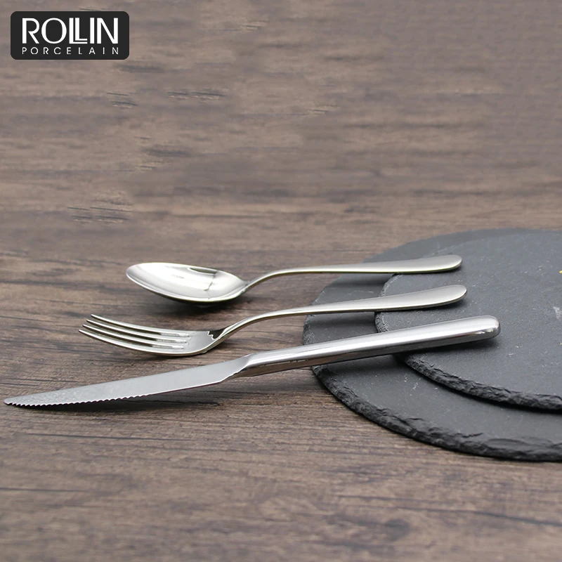 Дешевые столовые приборы, посуда, 4 шт., нож, стол, вилка и ложка, столовые приборы для ресторана, оптовая продажа столовых приборов, ложки, посуда для отелей