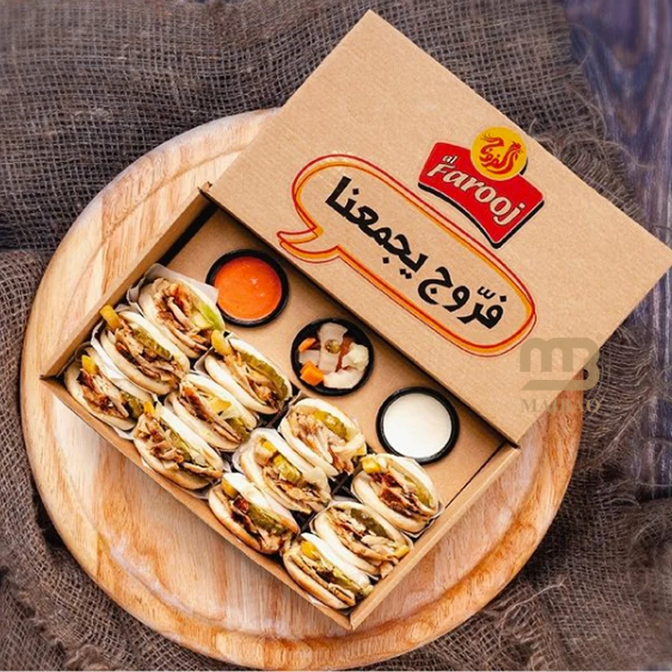 Изготовленный на заказ контейнер для пищевых продуктов, коробка для гамбургера, перерабатываемый картон, шаурма, картофель фри, бумажные коробки для упаковки пищевых продуктов с логотипом