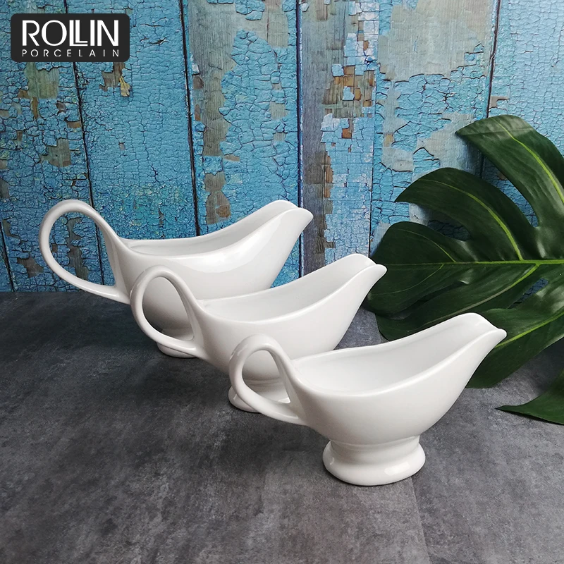 Высококачественный белый фарфоровый сливочник для ресторанов