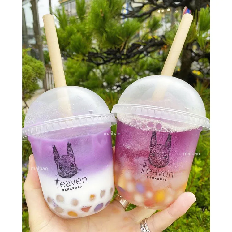 Изготовленные на заказ 250 мл 360 мл U-образные одноразовые пластиковые чашки для чая с молоком, пластиковые чашки из полипропилена на вынос, мини-йогуртовый пудинг, десертные чашки для мороженого с крышками